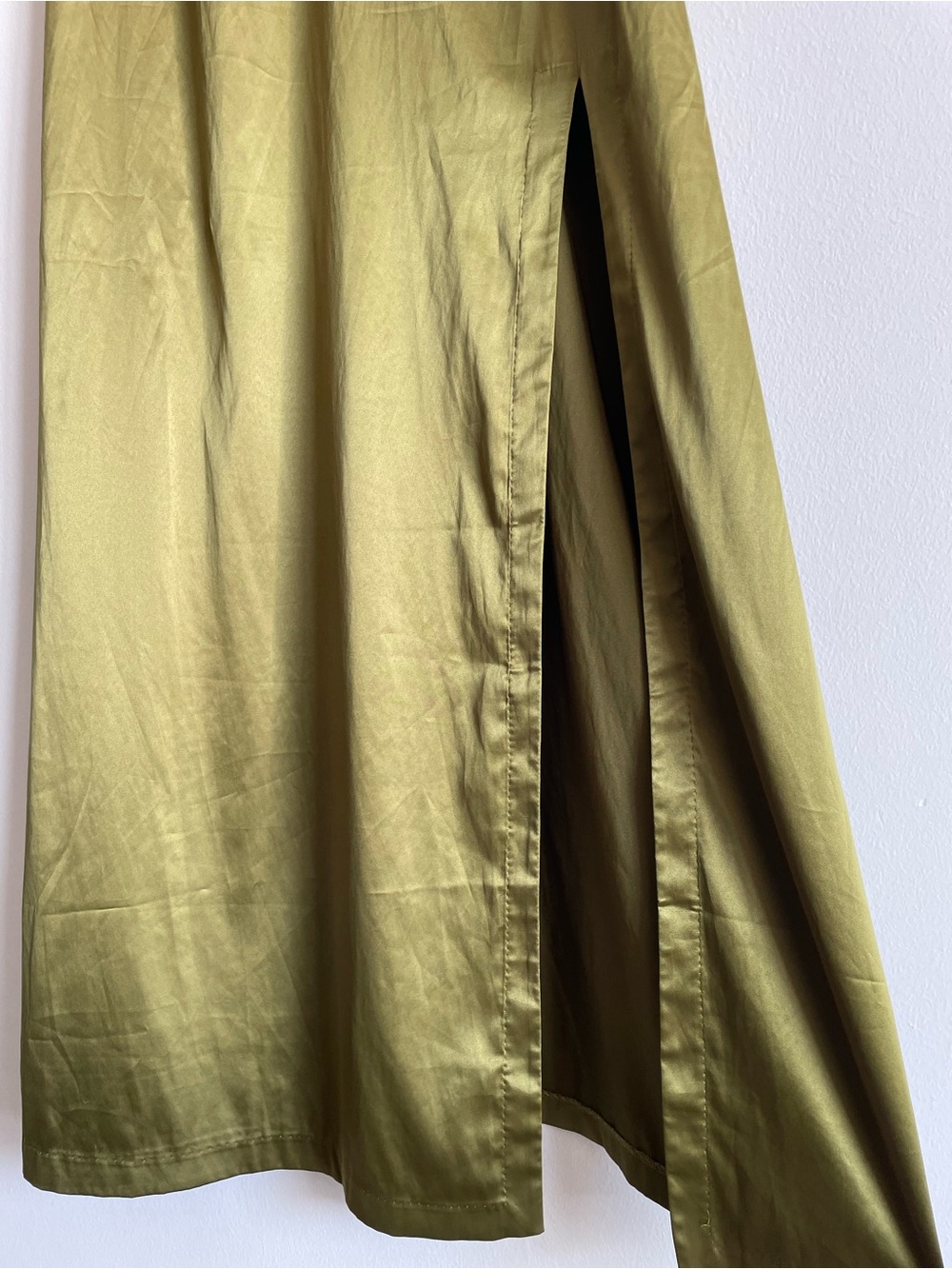 Parade satin slip dress maxi nighty peekaboo cutout side slit fairy vamp XL - Picture 3 of 8